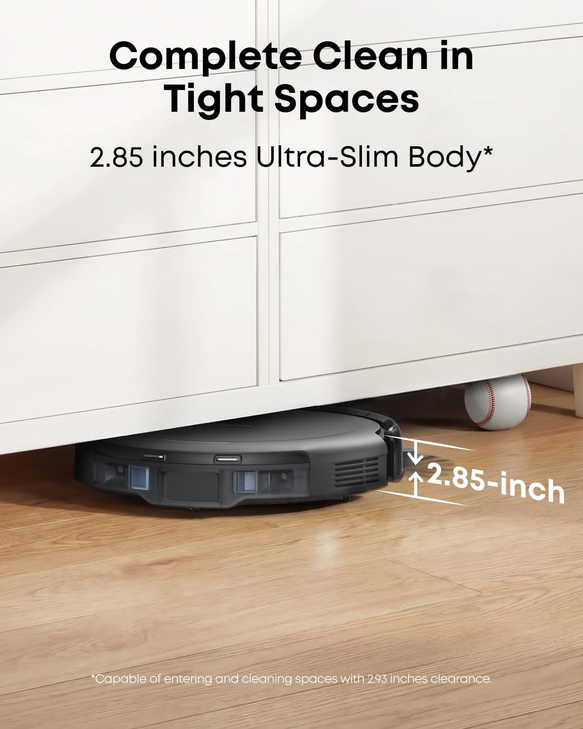 eufy C10 Robot Vacuum Self Emptying, 8 Weeks Hands Free, Advanced Smart Mapping with LiDAR Navigation, Edge Expansion Brush for Pet Hair, Carpet Detection