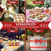Vesteel Baking Cookie Sheet Set of 2, Stainless Steel Rectangle Baking Pan Oven Tray - 10 x 8 x 1 inches