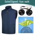 thumbnail image 1 of Chaleco con ventilador JShteea refrigeración ropa con Carga USB para Escalar Acampar Pescar azul XXL, 1 of 9