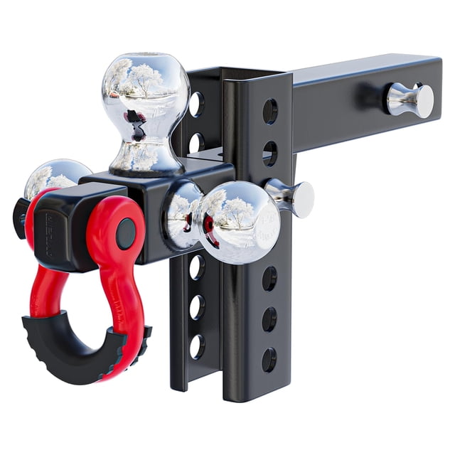 Enganche para remolque Ayleid con soporte tri-ball para receptor de 2 pulgadas