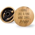thumbnail image 1 of Custom Birth Year 1969 Wine Set Gift For 55th Birthday, Unique Gift Ideas For Turning 55, Wine Accessory For Mother's Day Father's Day Retirement, 1 of 1