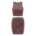 thumbnail image 7 of DHFJKG Womens 2 Piece Outfits Sleeveless Crew Neck Crop Tank Top Slim Fit Mini Bodycon Summer Sexy Skirt Sets Trendy Outfit, 7 of 7