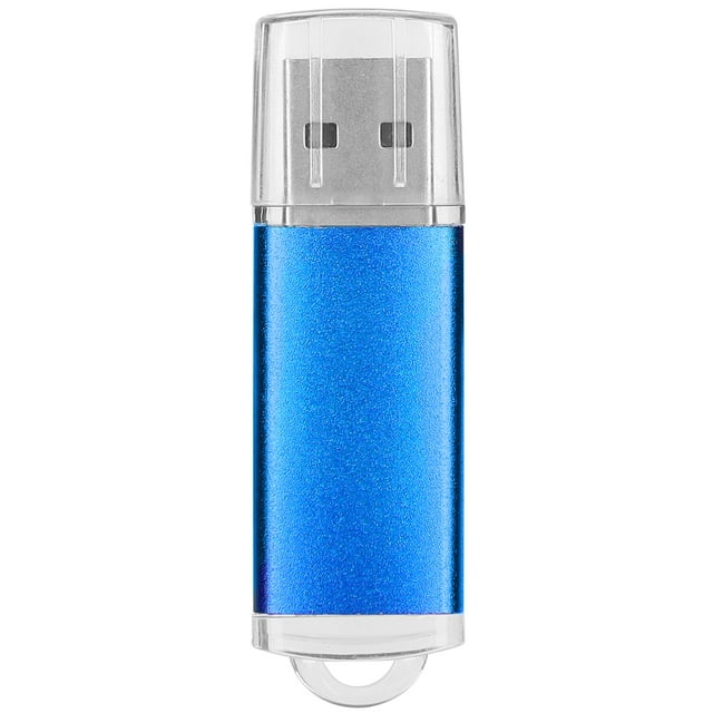 Memoria USB transparente de 8 GB, color azul, para PC y tableta.