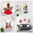 thumbnail image 3 of Beginner Embroidery Kit for Adults - 3pcs Cotton Linen & 20cm Bamboo Hoop - Colorful Printed Patterns, Easy Needlework for Home Decor - Beauty Sisters, Best Girlfriends, Best Friends Dream, 3 of 7