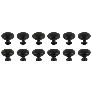 12 Pcs Handle Round Vanity Tray Cabinet Knob Black Door Handles