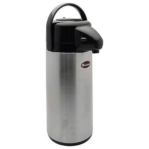 Winco Glass-Lined Push-Button Airpot, 2.2 L
