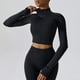 thumbnail image 1 of Camisa de Yoga de manga larga de secado rápido para mujer, camisa de Yoga para Fitness con cremallera, Top de realce cálido para gimnasio, ropa deportiva, abrigo para correr y Yoga, 1 of 4
