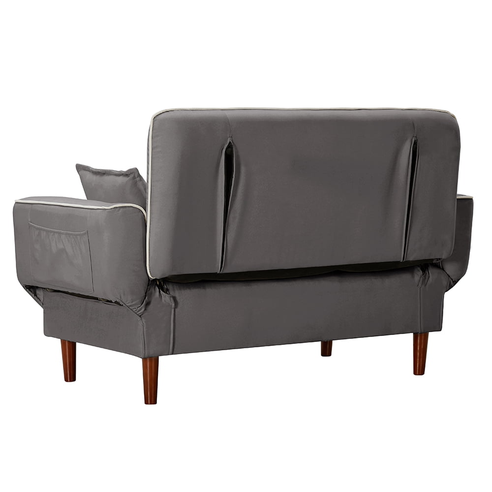 Lowestbest Mid Century Modern Sofa Sleeper Bed with 2 Pillows, Gray Lowestbest Mid Century Modern Sofa Sleeper Bed with 2 Pillows, Gray