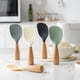 thumbnail image 1 of Cuchara de arroz de silicona | Cabeza punteada antiadherente evita los grumos • Silicona resistente al calor de grado alimentario • Mango ergonómico de madera pulida • Opciones multicolores (beige, 1 of 1