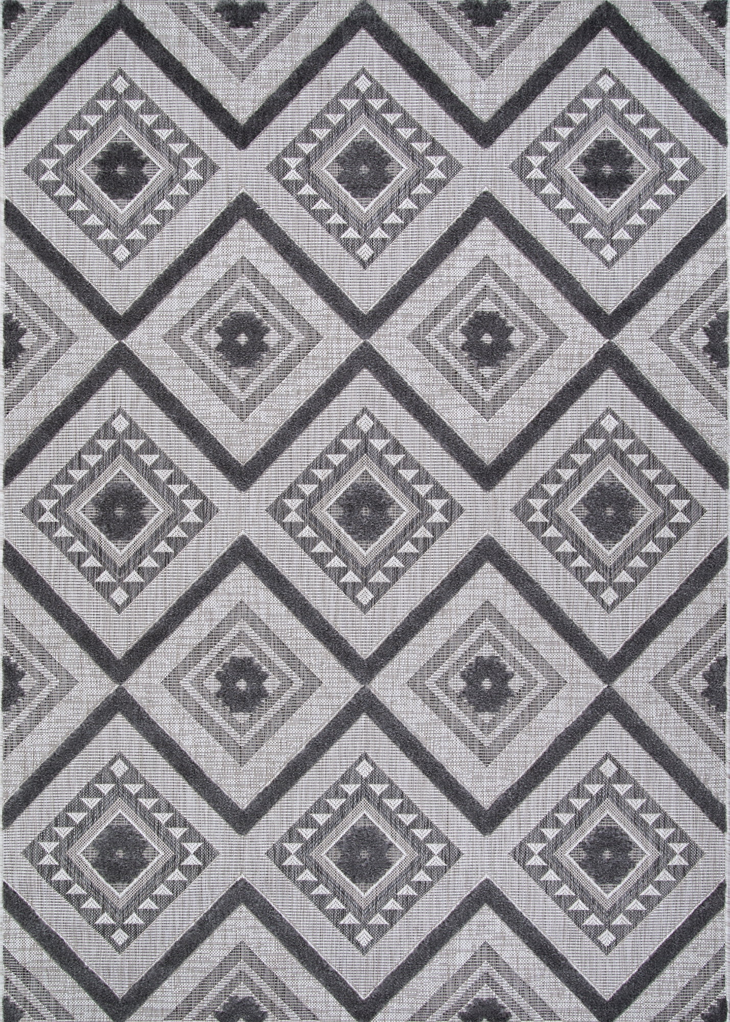Couristan Veranda Boho Light Grey-Anthracite Indoor/Outdoor Runner Rug