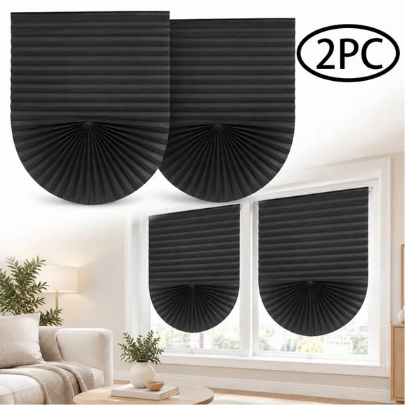 2 Pcs Non Woven Curtain Self Adhesive 23.6 x 59 in Black Set