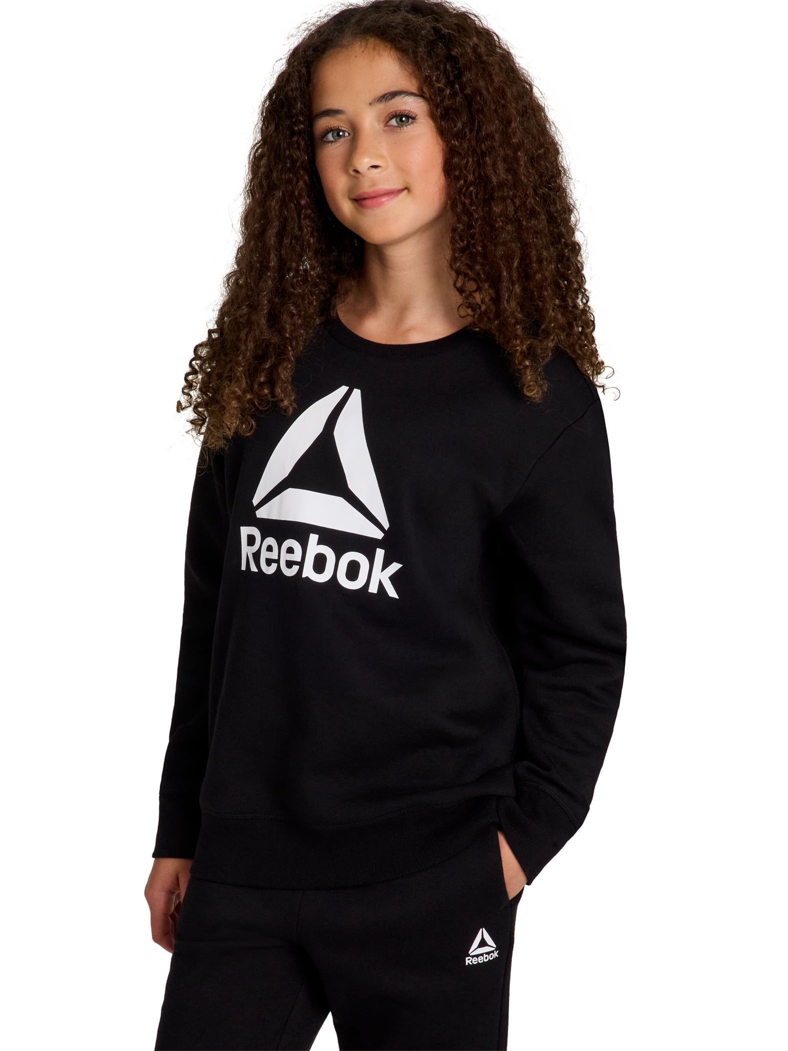 Reebok Girl's Game Day Fleece Crewneck, Sizes 4-18