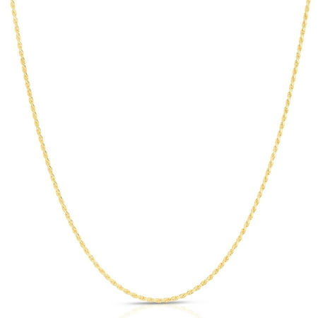 Solid 14K Gold Vermeil Sterling Silver Rope Diamond-Cut Necklace Chains 1.5MM – 5.5MM Gold Chain for Men & Women Made In Italy Next Level Jewelry
