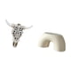 thumbnail image 5 of Escultura artística colgante de pared con cabeza de toro tribal, adorno para oficina, , dormitorio con taburete para cambiar zapatos, rep, 5 of 8