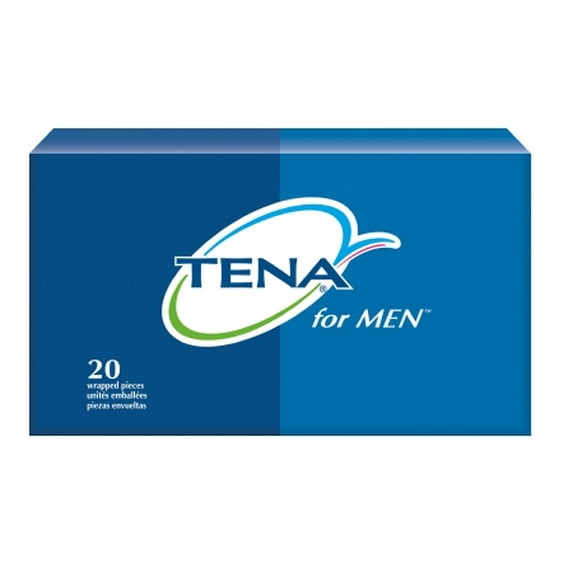 Bladder Control Pad TENA Men 9.9 Inch Length Moderate Absorbency Polymer Male Disposable Pack of 20 10 Pack
