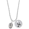 thumbnail image 1 of Delight Jewelry Silvertone Love, Faith, Pray, Peace, Joy, Hope Spinner Silvertone Script Initial Disc - H - Charm Necklace, 20"+3", 1 of 4
