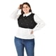 thumbnail image 5 of Blusa con chaleco de perlas Roman Fashion /Tallas Extras, 5102 (Blanco / Negro) negro 36, 5 of 7
