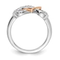 thumbnail image 2 of 14K Two-Tone Gold Ring Band Themed Diamond Round Two Tone Heart Infinity Symbol, Size 9, 2 of 3