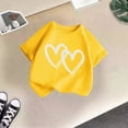 thumbnail image 5 of Sgkm Girls Graphic Shirts Heart Graphic Short Sleeve Tee Round Neck Mamas Girl Shirt Basic Clothes Yellow 8-9 Years, 5 of 5