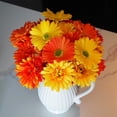 thumbnail image 6 of QZS Orange Artificial Gerbera Daisy,9.8x3.9In Durable Fake Daisy Decor for Table Centerpieces,14Pcs Realistic Flower Decor for Vase,Table Centerpiece, 6 of 6