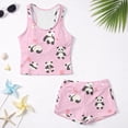 thumbnail image 5 of Psesaysky Panda Girls Tankini Swimsuit 2 Piece Bathing Suits for Girls Round Neck Swim Tank Top and Drawstring Bottoms for 6-15Y, 5 of 7