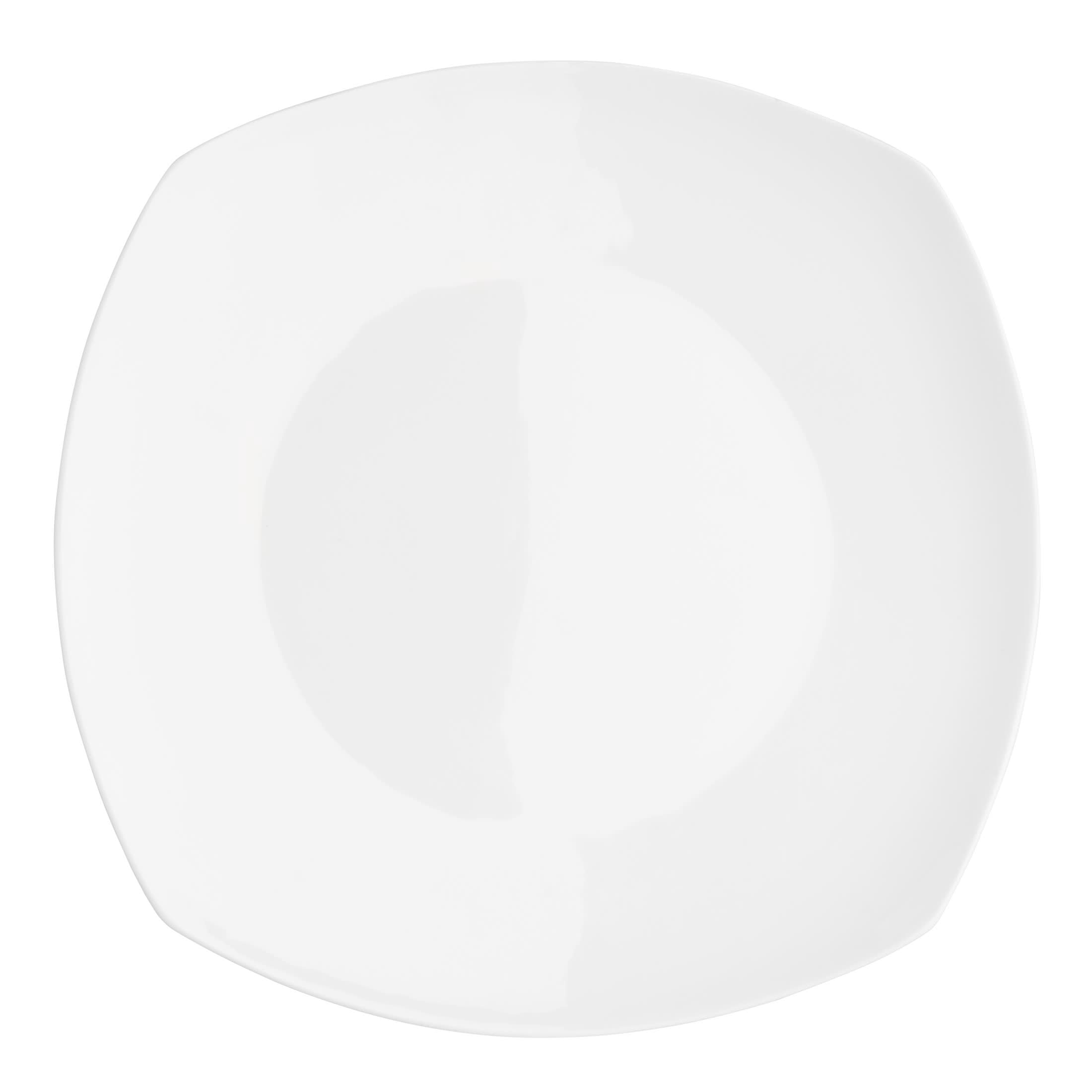 Fitz and Floyd Nevaeh Soft Square 12-Piece White Bone China Tableware Set (Service for 4)