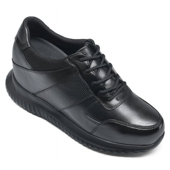CMR CHAMARIPA Elevator Sneakers For Men Black Genuine Leather Shoes To Be Taller 10CM / 3.94 Inches