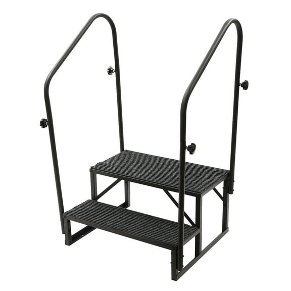 Miumaeov 2-Step RV Step Stair Steps Mobile Home Stairs for Travel Trailer Camper 450lbs