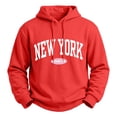 thumbnail image 4 of qafoshin Men's Letter-Print Athletic Hoodie, Fall Classic Long-Sleeve Drawstring Hooded Graphic Sweatshirt, 4 of 6