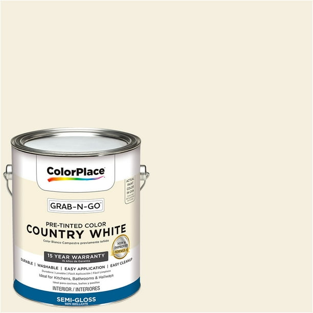 ColorPlace Ready to Use Interior Paint, Country White, 1 Gallon, Semi