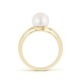 thumbnail image 2 of ANGARA Solitaire Japanese Akoya Cultured Pearl Bypass Ring in 14K Yellow Gold for Women | June Birthstone, Birthday, Anniversary, Jewelry Gift for Women | Pearl Ring, 2 of 8