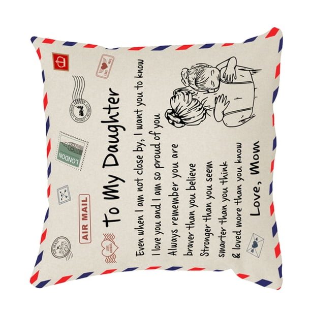 Yuarrent Funda de almohada de fibra cuadrada, funda de almohada con letras, funda de cojín de sofá lavable, mamá a Dor Type3 NO3 Yuarrent HA002997-04