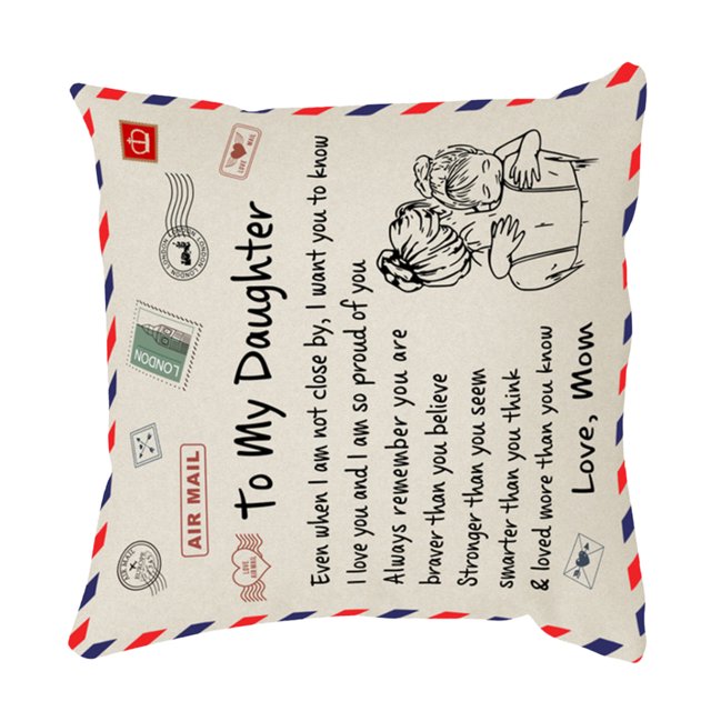 Naiovety Funda de almohada de piel de melocotón con letras de 45x45cm, diseño personalizado, funda de almohada decorativa, funda de cojín para el Decoración del hogar mamá a dor Naiovety HA002997-04