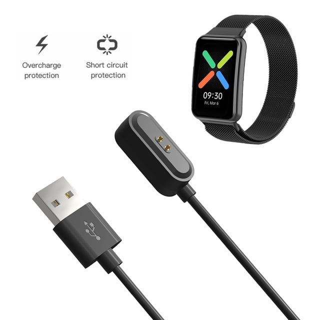 Kuymtek Cargadores de reloj inteligente con cable de carga USB para OPPO Watch Free OWW206 (negro)