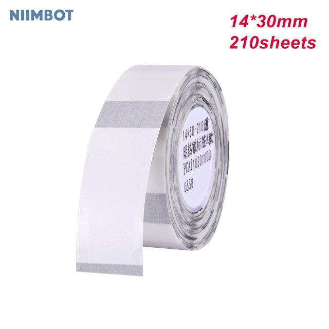TFixolNiimbot Thermal Printing Label Paper Barcode Price Size Name Blank Labels Waterproof Tear Resistant 14*30mm 210sheets/roll for Home Organizer Supermarket Store Catering