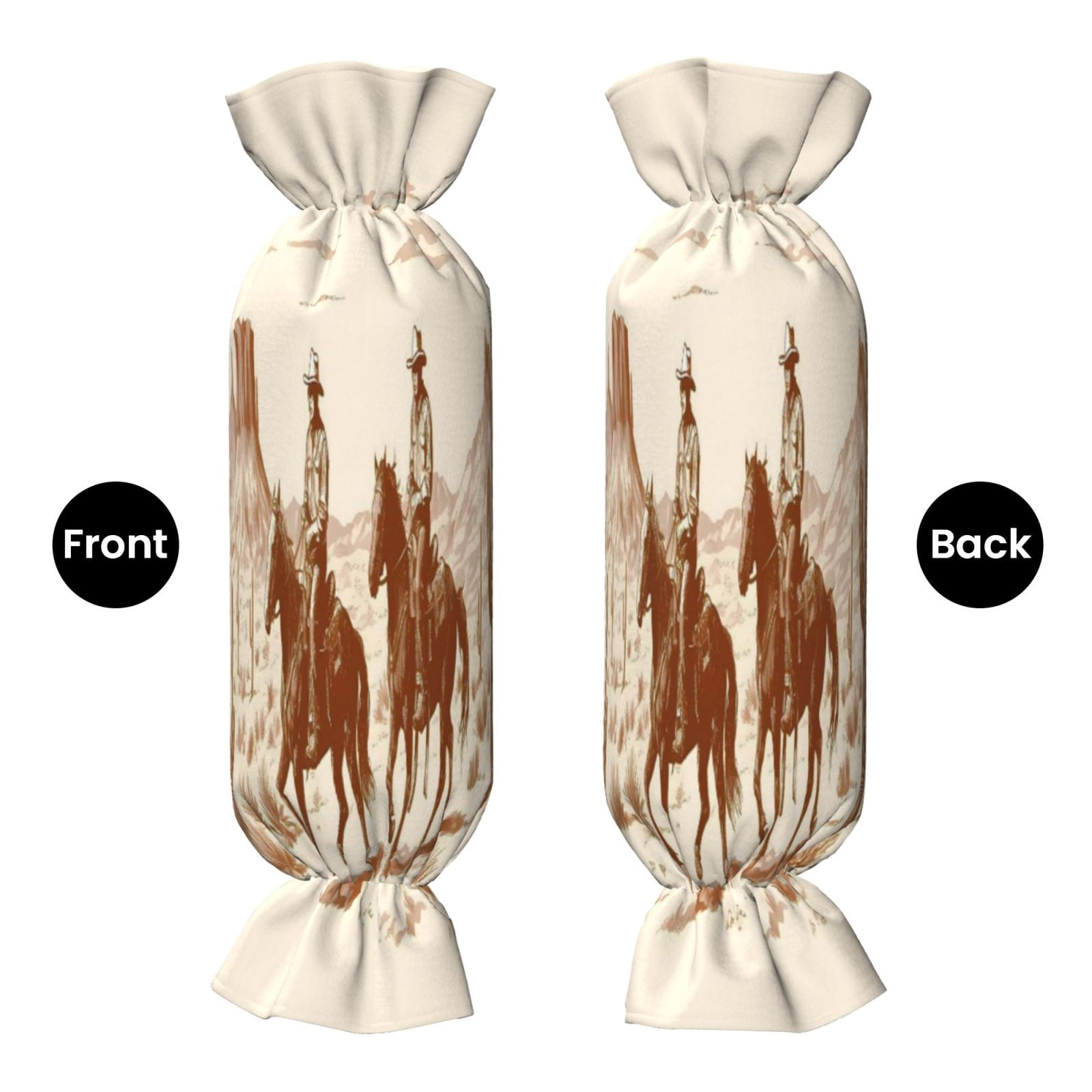 Candy Throw Pillow Travel Cervical Pillow Cylindrical Neck Body Cushion With Insert For Bed Couch Home Decor 9.8x24.4in Cowboy Riding A Horse In The Desert