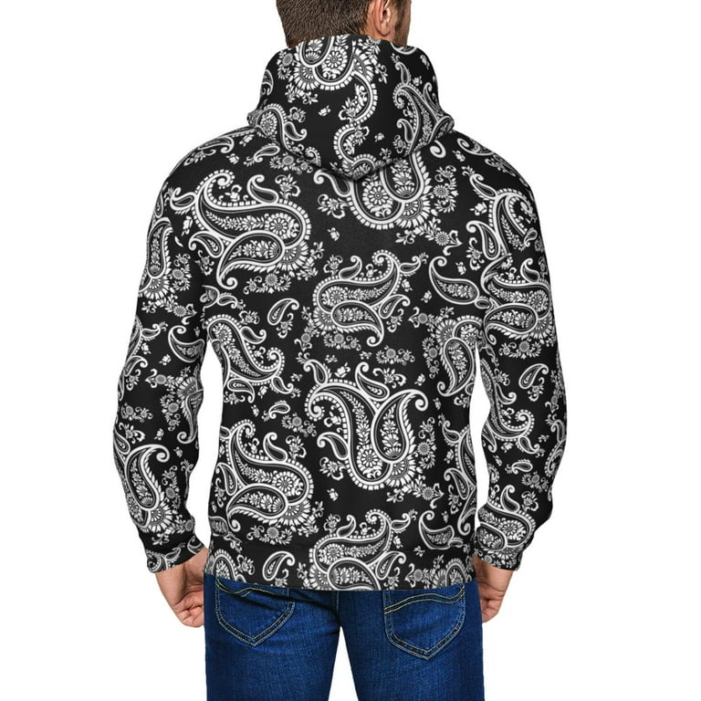 Zip Up Hoodies for Men - Paisley Pattern No.90122 Long