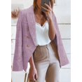thumbnail image 3 of Womens Double Breasted Tweed Blazers Casual Long Sleeve Open Front Blazer Jackets Work Suits, 3 of 5