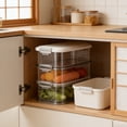 thumbnail image 4 of pstuiky Transparent Rectangular Food Storage Containers for Kitchen Snacks Dry Goods Grains Pulses Reusable Plastic Containers with Lids 1 Piece, 4 of 7