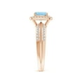 thumbnail image 3 of ANGARA Natural Twisted Rope Cushion Aquamarine Halo Ring in 14K Rose Gold for Women (Size-6mm) | March Birthstone, Birthday, Anniversary, Jewelry Gift for Women | Natural Aquamarine Ring, 3 of 9