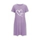 thumbnail image 4 of Camisón corto de poliéster para mujer, talla grande, estampado de San Valentín, cuello redondo, manga corta, 4 of 4