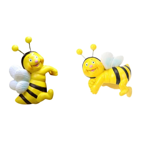 2pcs Garden Bee Statues Flower Figger Figuras de Bonsai Bonsai Edge Decoración en miniatura para el pasillo de inauguración de la casa