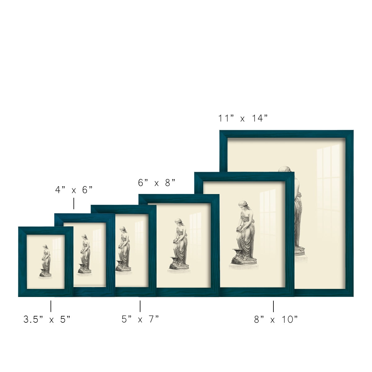 Classical Statuary II -Framed Print w/glass-Ocean Blue