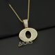 thumbnail image 1 of Collar con colgante de letra Oblock de estilo hip hop de moda con incrustaciones de aleación, estilo punk rap, collar genial con borde cruzado, 1 of 4