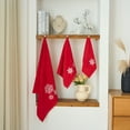 thumbnail image 4 of Hong and Arts Inc. Xmas Premium Decor Soft 100% Cotton Embroidered Bathroom Modern 3 Piece Christmas Towel Set, Red White Color Red Snowflake, 4 of 5
