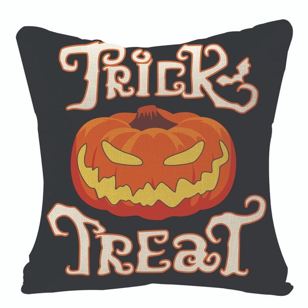 4 fundas de almohada de Halloween de 18 x 18 pulgadas con diseño de rayas de fantasmas blancos, para decoración de sofá o sofá de casa de campo