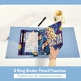 thumbnail image 5 of Wobogo Full Moon Snow Leopard Pencil Pouch with 3 Ring Binder Holes Set of 2 for Learning Tools, 5 of 6