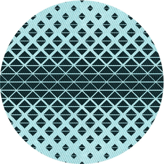 Ahgly Company Indoor Round Patterned Medium Teal Green Area Rugs, 5' Round