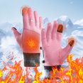 thumbnail image 1 of Xihbxyly Guantes de Ciclismo de Invierno, Acolchados y Resistentes Al Viento, Compatibles con Pantallas Táctiles, Palma Antideslizante, Ajuste Cómodo, para Deportes Al Aire Libre, Pesca, Esquí, Muñec, 1 of 3