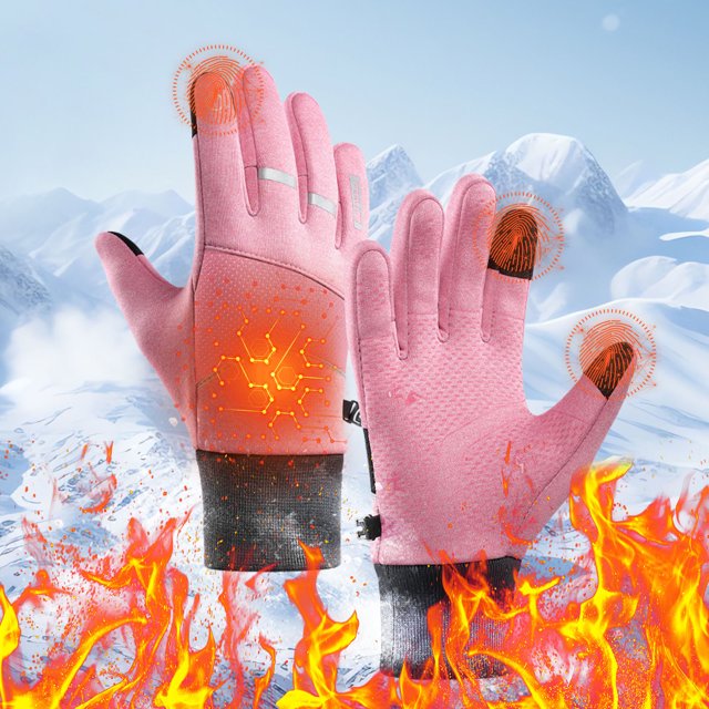 Xihbxyly Guantes de Ciclismo de Invierno, Acolchados y Resistentes Al Viento, Compatibles con Pantallas Táctiles, Palma Antideslizante, Ajuste Cómodo, para Deportes Al Aire Libre, Pesca, Esquí, Muñec